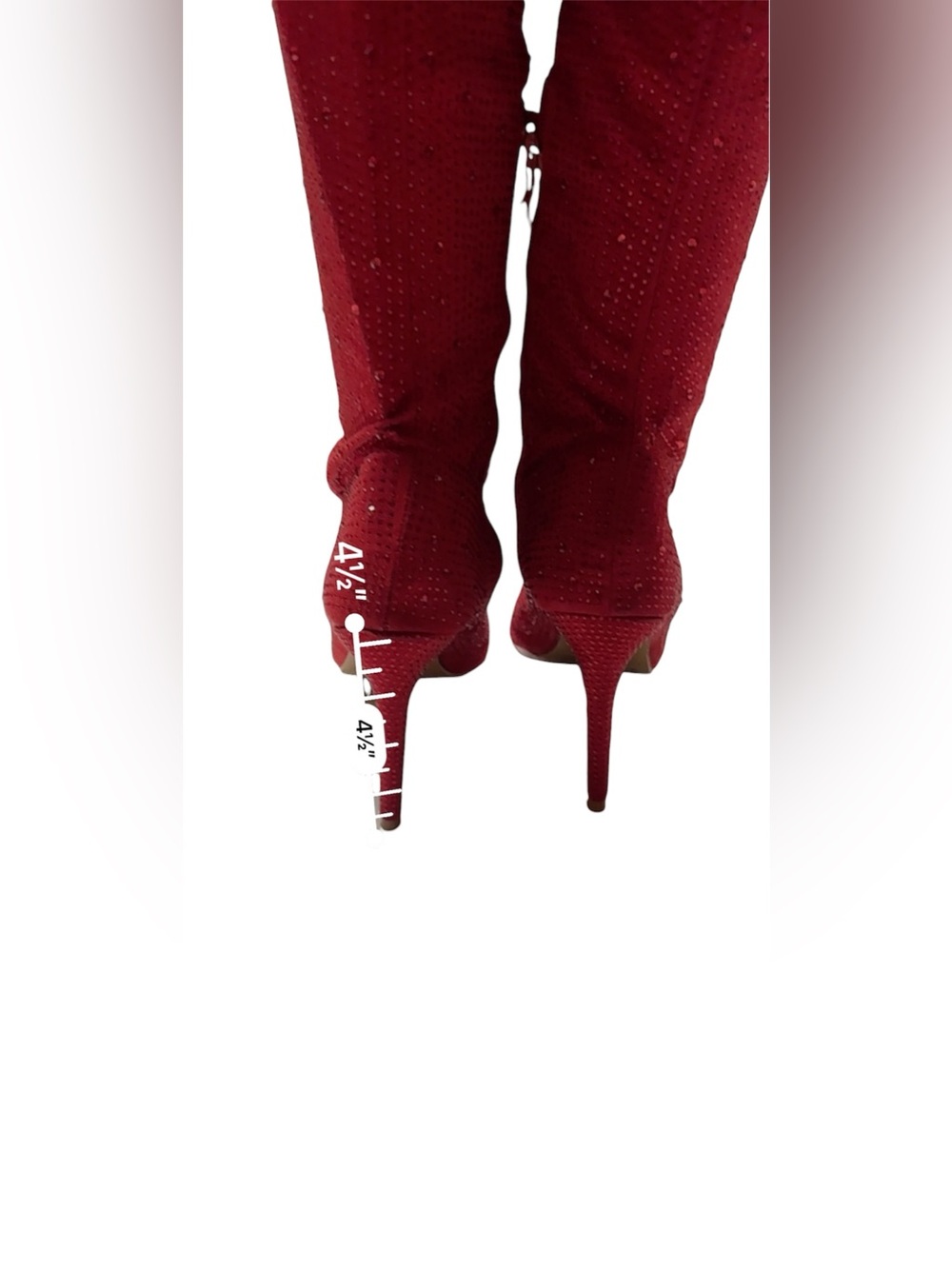 Rhinestone Stiletto Thigh High Boots - Picture 6 of 8